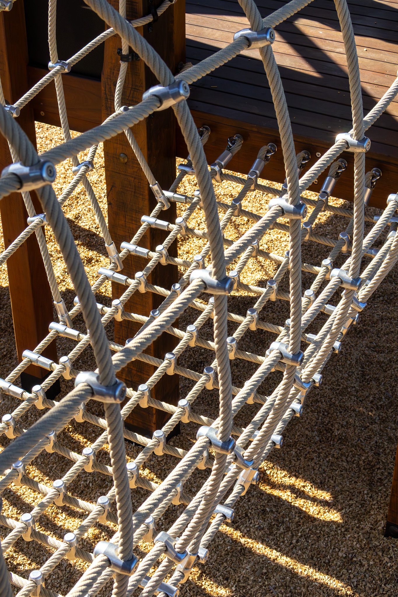 Detail of the climbing rope net