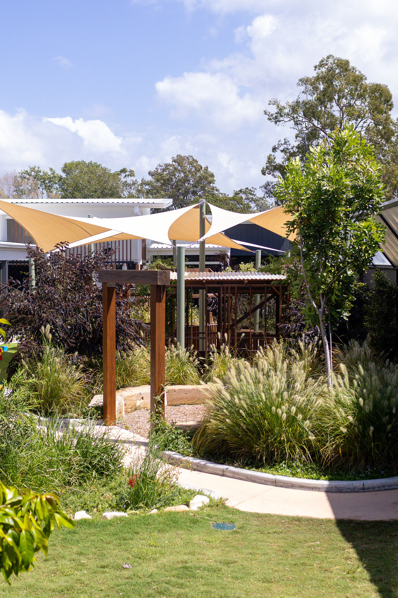 Shaded outdoor learning space