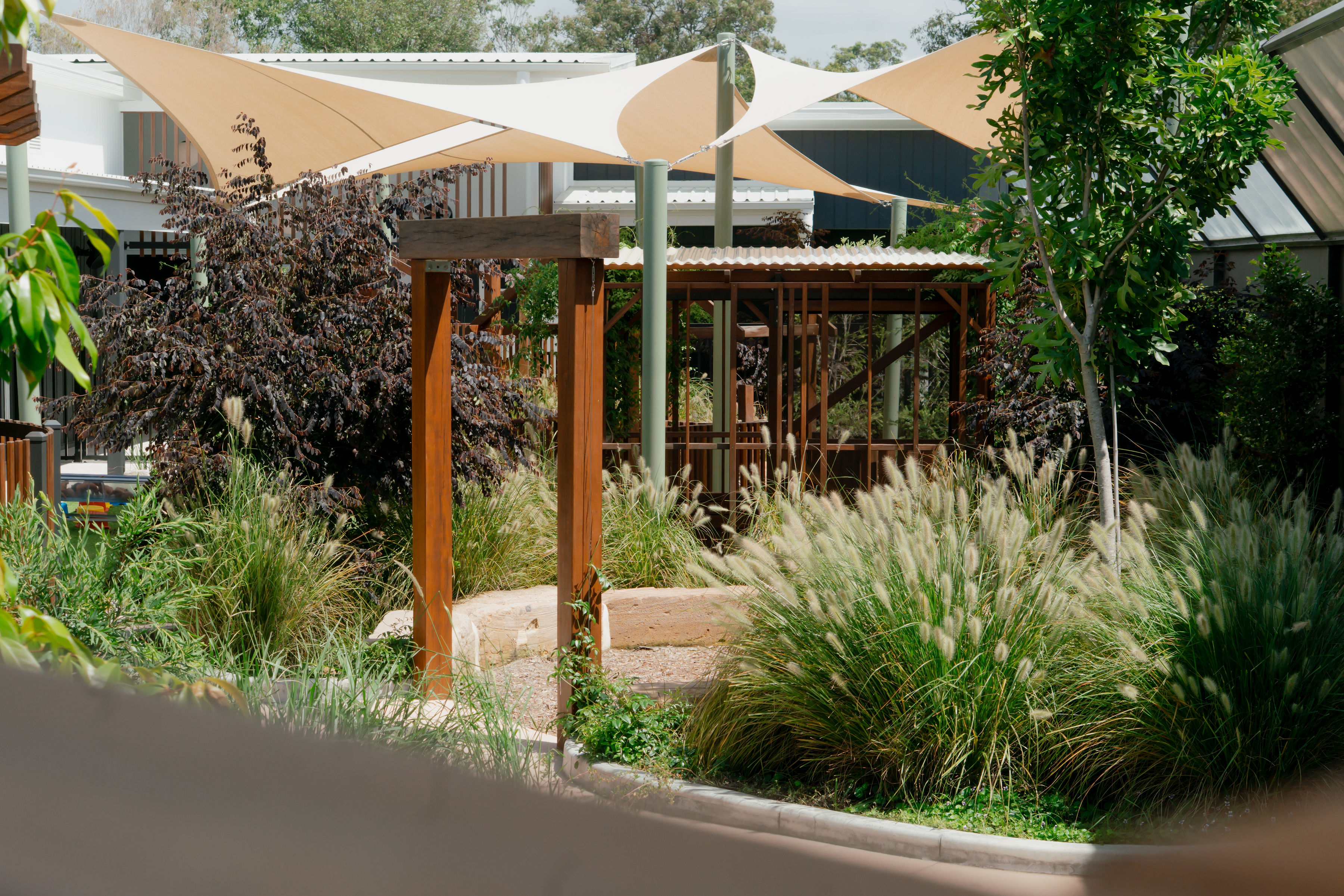 Shaded deck and pergola