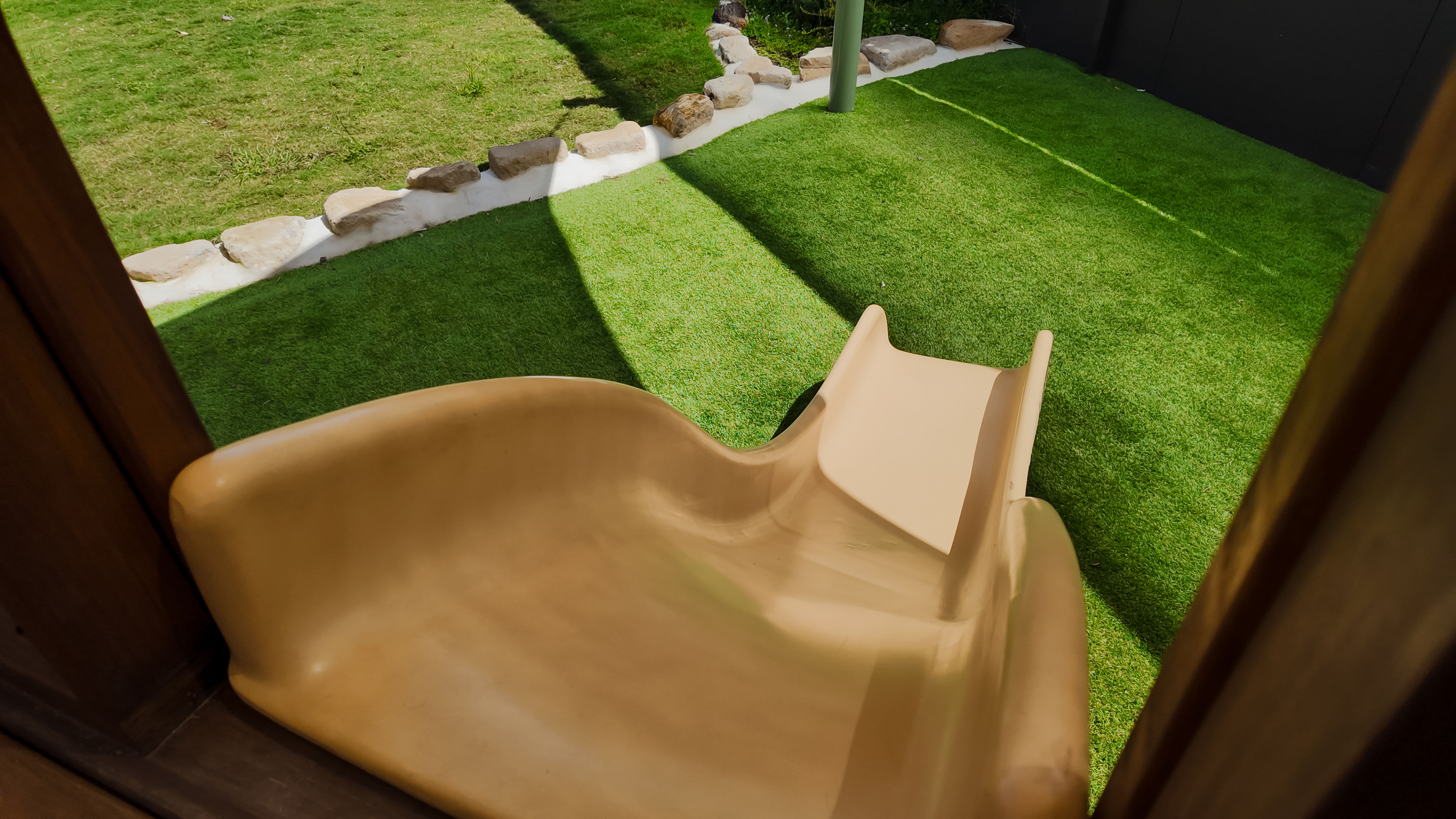 Sandpit with natural materials