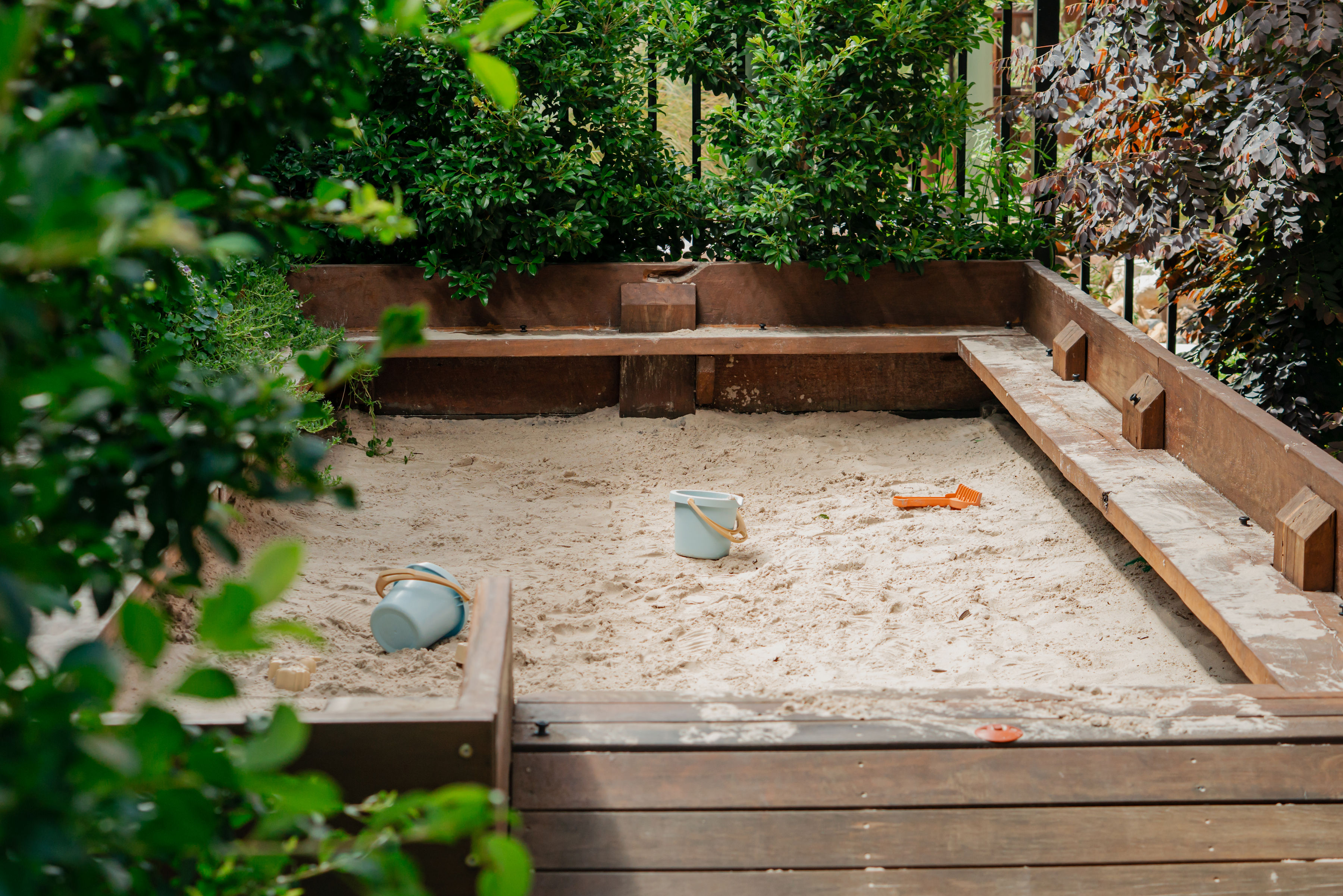 Timber arbour and shade sails